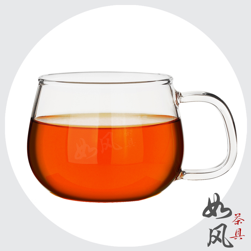 High temperature resistant glass TEACUP with handle High borosilicate TEA CUP 300ML large capacity FLOWER tea CUP Coffee cup