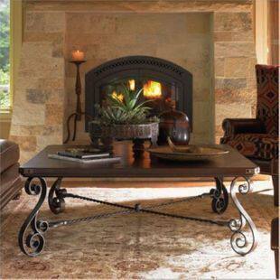 American Countryside Iron Art Solid Wood Home Tea Table Sofa Table Iron Art Residence Furniture solid wood