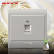 Delixi switch socket switch socket panel switch panel one two-core telephone socket surface-mounted