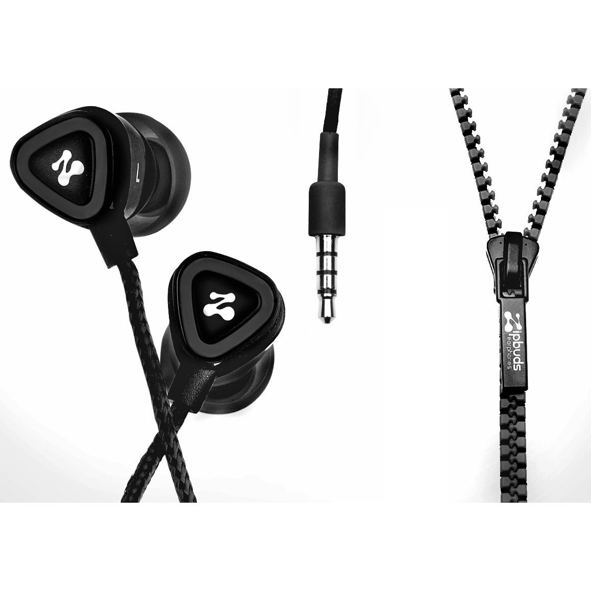 (US) Creative Zipper Headphones New Creative Zipper Headphones Fashion Color Blue Green Black Powder