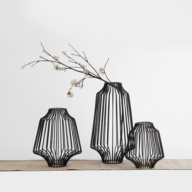 Nordic modern Chinese neoclassical iron art ornaments model house soft decoration accessories Lanshan flower utensils