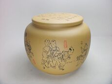 Чайный набор 宜兴 紫砂茶壶杯雕塑宠 紫砂棋盘茶叶罐 百子图