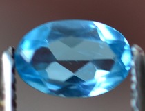 Blue Topaz Topa stone naked stone ring face Swiss blue all clean and flawless 4*6