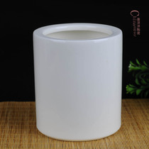 Customizable white porcelain pen holder ornaments Dechina porcelain office supplies office practical round white storage Pen Holder