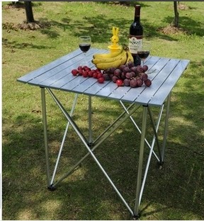Portable aluminum alloy outdoor folding table Wild camp folding table and chairs H6IX9mAEer 