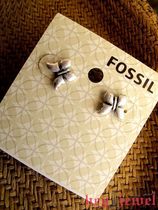 (A small cloud)Fossil Silver butterfly stud earrings G20030