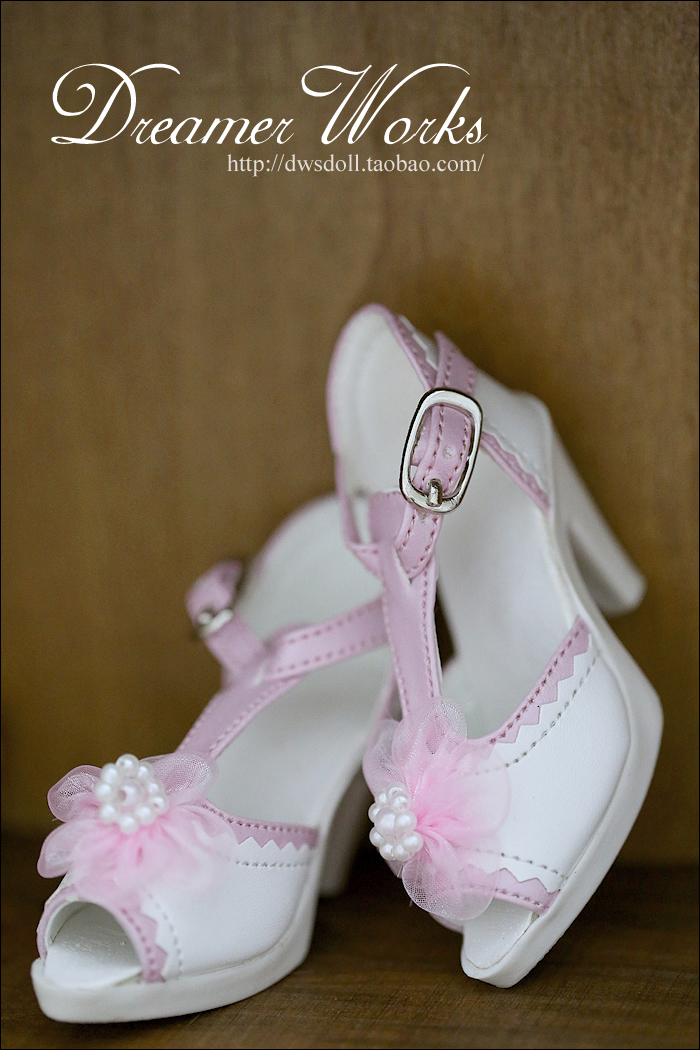 (DWS) SD BJD doll 3 Shoes Elegant Beads High Heel Shoes 1 3 Two Color Elects-Taobao