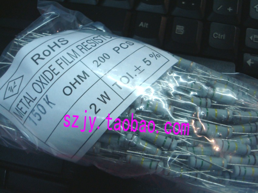 2W150K Carbon Film Resistor 2W 150K 150R 15R 15K 1 5K 5% 200 pcs