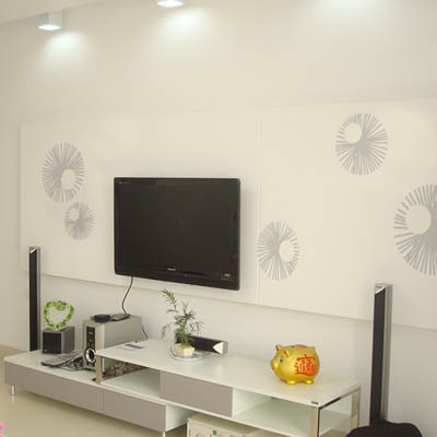 TV Backwall Sofa Wall Sticker Simple and Beautiful Round Line Diffusion Geometric Pattern Decorative Sticker