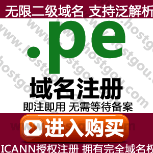 pe domain name registration supports pan-analytics, can note 2-digit name domain meters, foreign trade Peru national website purchase application