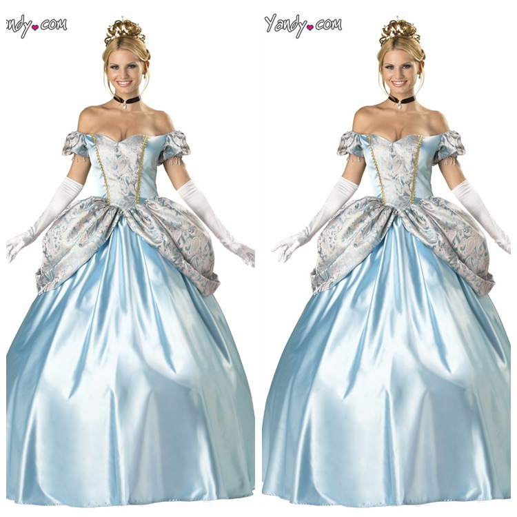 Halloween Female European Court Princess Sissi Fluffy Dress Snow White Cinderella Uniform Long Evening Dress