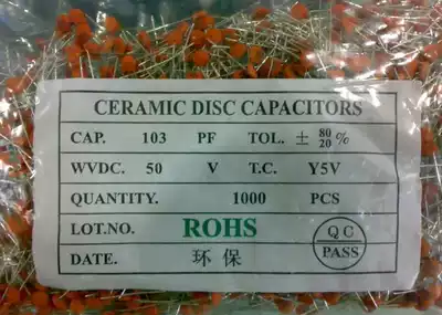 Monolithic capacitors 3 10NF V foot pitch 5 08MM (50) capacitors Monolithic capacitors Fixed capacitors