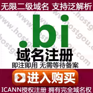 bi domain name registration supports pan-resolution unlimited second-level domain rice Burundi National website purchase application