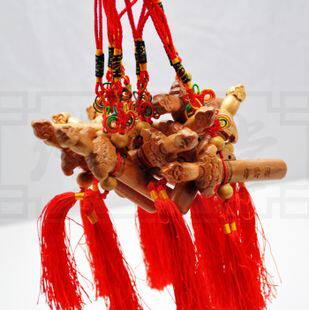 修明堂 开光随身开运狮咬桃木剑 斩桃花化小人化口舌 长9.5cm