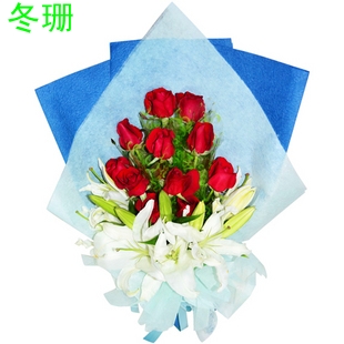红玫瑰百合枣阳情人节预定生日同城鲜花速递孝感黄冈井陉县鲜花店