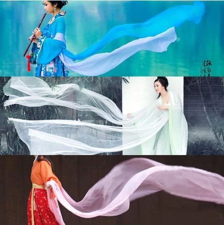 Spring and summer silk Hanfu Shawl performance suit Shawl Costume accessories Costume accessories Strap performance suit streamers