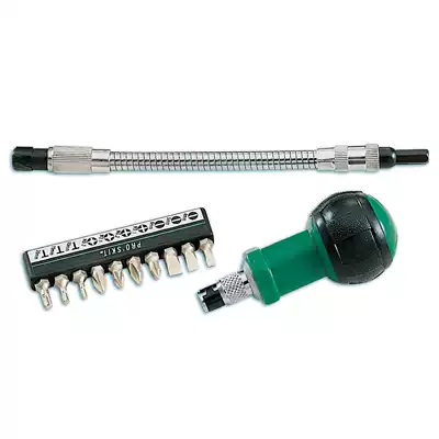 Taiwan Baogong combination set 10-in-1 hose ratchet replacement screwdriver universal rod change head screwdriver 1PK-201