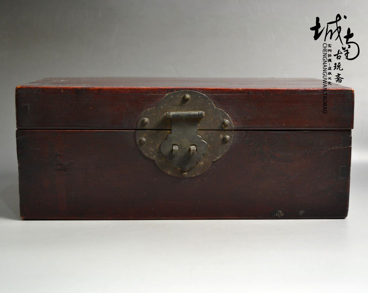 Republic of China wood box Baise box Jewelry Dowry Dresser storage box Folk Antiquity Ancient playing miscellaneous old objects