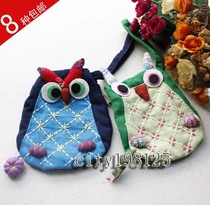 Chinese ethnic style coin wallet children shoulder bag handmade folk handicrafts Owl small gifts