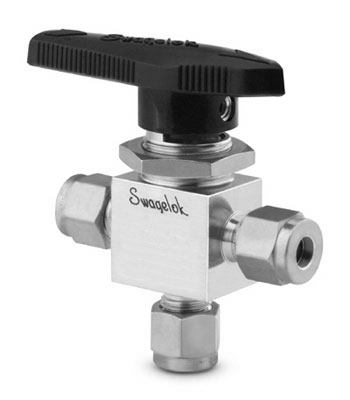 New imported American SWAGELOK 1 4 card set three-way ball valve SS-42GXS4