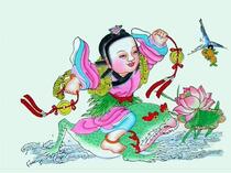 State-level intangible cultural heritage gift collection country gift Yangliuqing New Year-bangs play Toad