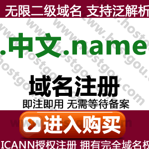 Chinese name domain name registration Support pan-resolution unlimited second-level name domain meters Website URL purchase application