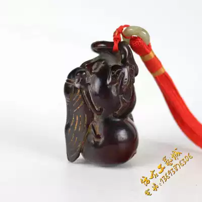 Antique Miscellaneous Antique Natural horn handlebar pendant pendant symbolizes auspicious real material craft fine low price