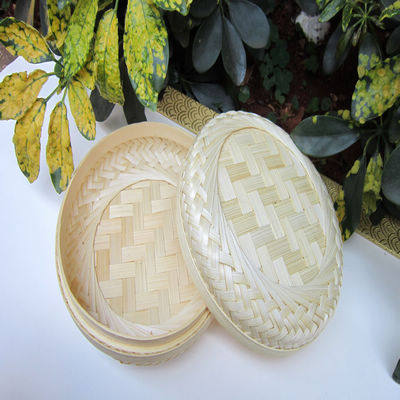 Vietnam imported handmade bamboo woven small basket bamboo luo bamboo basket Pu'er tea packaging box containing 200 grams of Pu'er tea