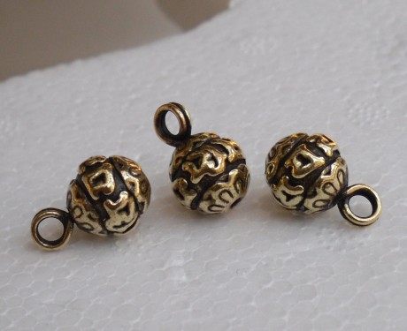 Vintage Tibetan copper snap button Six-character truth copper pendant Tibetan copper pendant Tibetan brass snap button DIY accessories