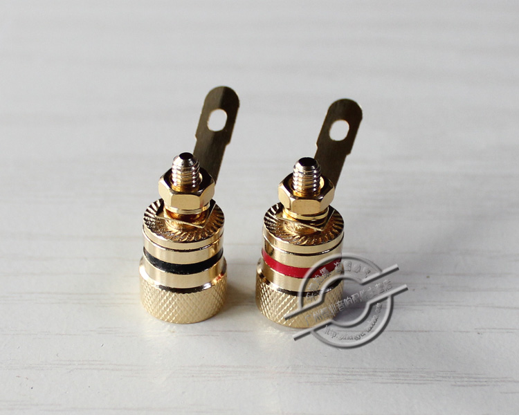 High quality pure copper gilded 4mm post head Binding Post Banana Plug Socket Sound Accessories