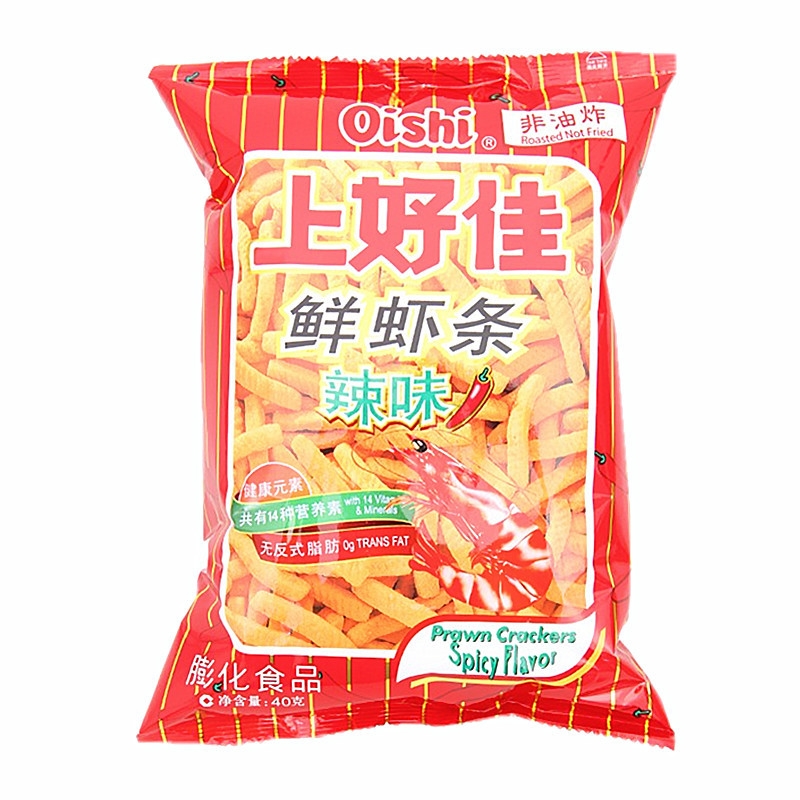 【天猫超市】上好佳辣味虾条 40g 休闲膨化食品 无反式脂肪