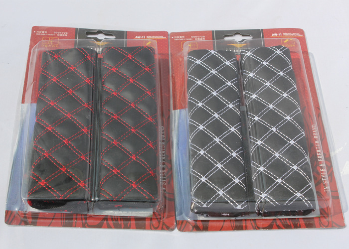 Wholesale Red Wine Interior Series Cars Ultra Slim Leather Seatbelt Armguard Cortical Belt Jacket Pair