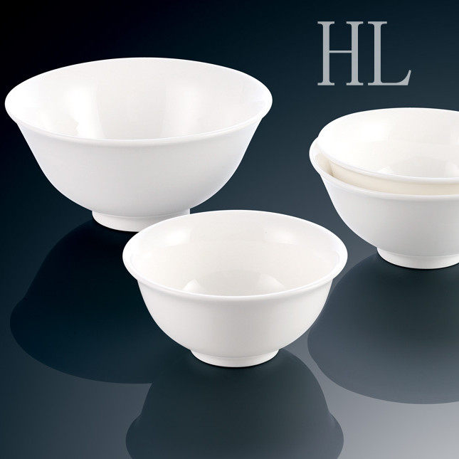 New creative ceramic hotel tableware magnesium white porcelain Sino Japanese Korean ceramic bowl rice bowl soup bowl counter Bowl