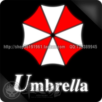 6688r-car sticker] Biochemical crisis car sticker umbrella protective umbrella door rear reflective warning modified car sticker Scratch Sticker
