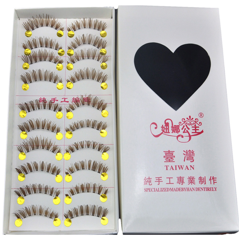 妞娜公主假睫毛日系 焦糖棕色 眼尾加长 小簇状 10对 066#