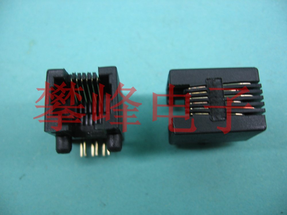 6P6C Telephone Socket Network Route Jack Bronzing Needle Opening Socket Crystal Head Socket