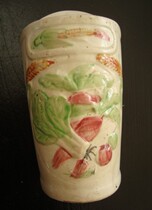 T1484 Jianguo 50s melon Vegetable Plots Full Polenta Porcelain Chopstick Cage Painting is very good