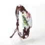 Qingge sen đỏ gốm bracelet gió quốc gia dệt tay gốc handmade jewelry sản phẩm mới vòng tay bạc nam