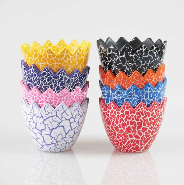 Ceramic egg shell flower pot Balcony Office green vegetation cartoon pot 8 color can be equipped with cactus ball