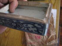 Special price Qing Dynasty blue printed mud box Case 7*2 5*9 5 66