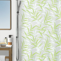 Swiss design European brand Spree spirella shower curtain waterproof polyester green rattan bamboo leaf