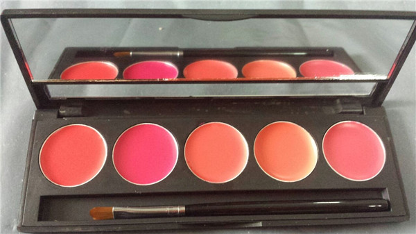 Magic card professional makeup 5-color nude makeup lipstick plate moisturizing moisturizing repair lip pattern gift lip brush easy to carry professional makeup