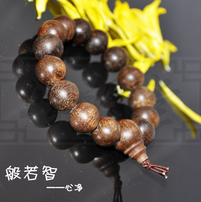 修明堂  沉香佛珠印尼加里曼丹野生黑油格奇楠沉手串手链/心净