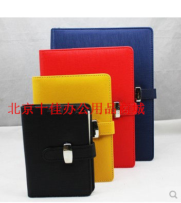 Notepad creative imitation leather notebook business meeting book high-end leather face book color 6-hole loose-leaf book