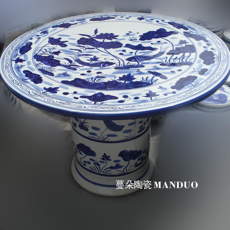 Jingdezhen lotus carp is suing rain not afraid bask in frost porcelain porcelain table set the table