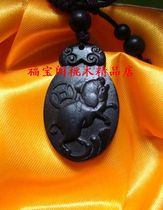 Jinzhu Baotai carved peach wood zodiac pig pendant necklace safe amulet Peach Wood Pig