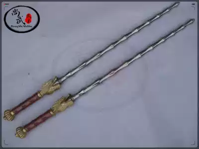 Shangwu martial arts stainless steel faucet double whip faucet hard whip bamboo hard whip double Mace factory direct sales