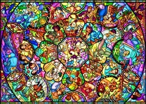 Spot Japan Tenyo imported transparent puzzle Disney stained glass Star (1000 pieces)