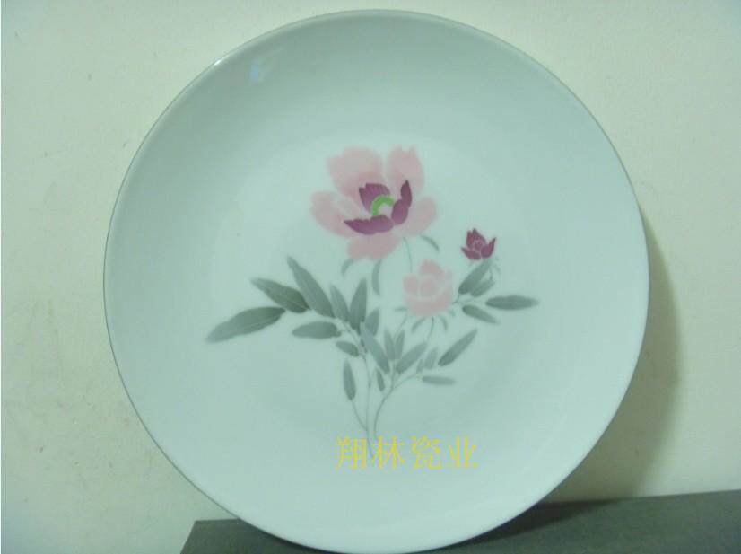 Liling Qunli old porcelain-under-glaze colorful hand-painted 9-inch Ge plate 70 s production diameter 23cm