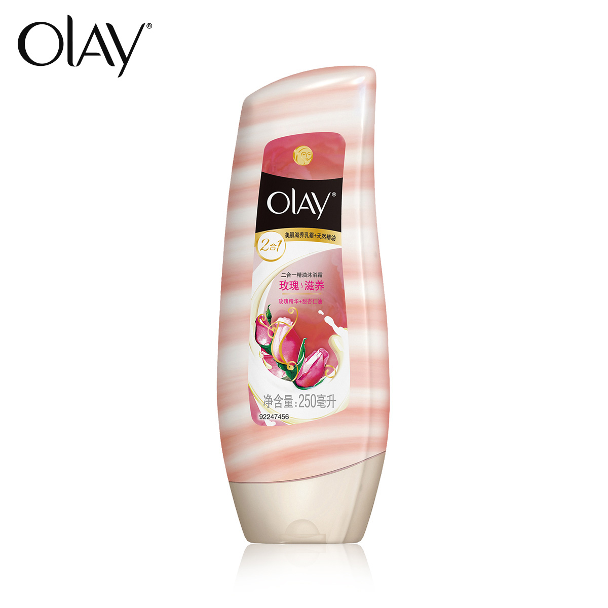 Olay/玉兰油 玫瑰滋养二合一精油沐浴霜(玫瑰精华+甜杏仁油)